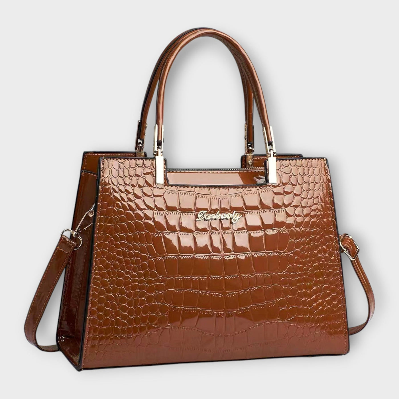 Sadie | Glossy Crocodile Pattern Handbag