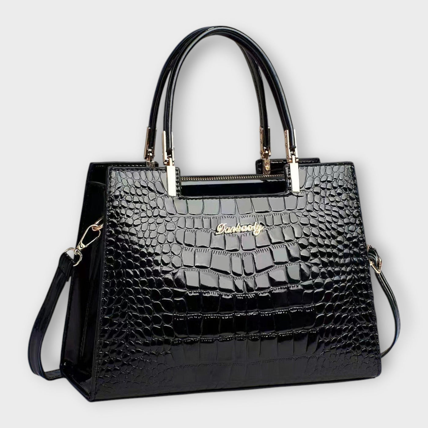 Sadie | Glossy Crocodile Pattern Handbag