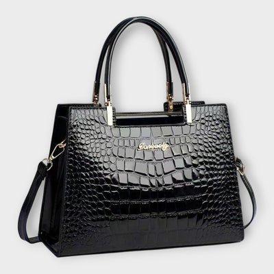 Sadie | Glossy Crocodile Pattern Handbag