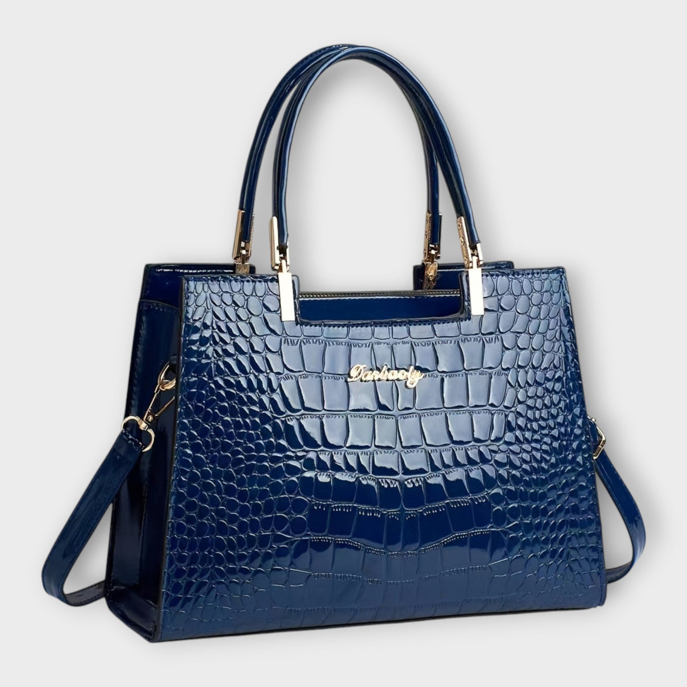 Sadie | Glossy Crocodile Pattern Handbag