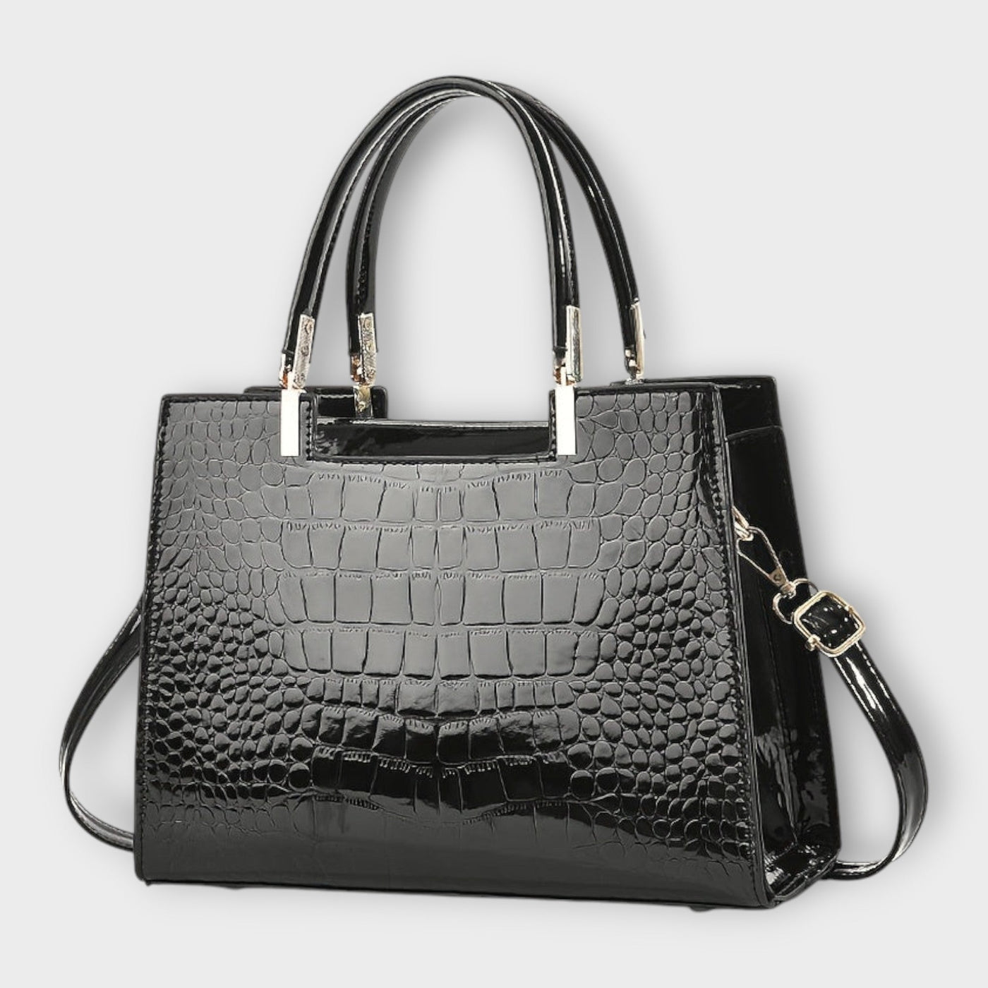 Sadie | Glossy Crocodile Pattern Handbag