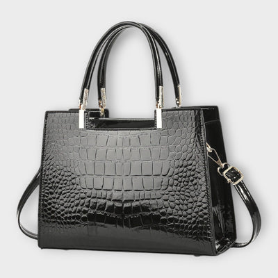 Sadie | Glossy Crocodile Pattern Handbag
