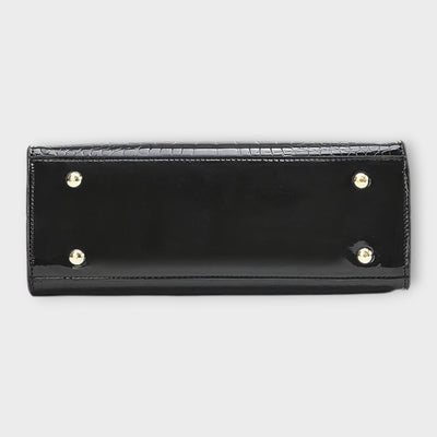 Sadie | Glossy Crocodile Pattern Handbag