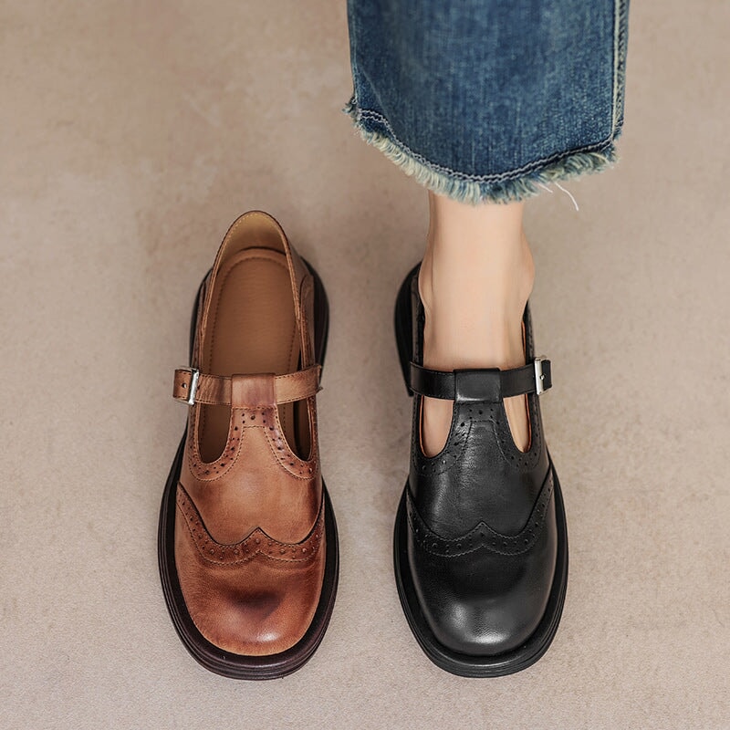 Lara | Leather Mary Janes